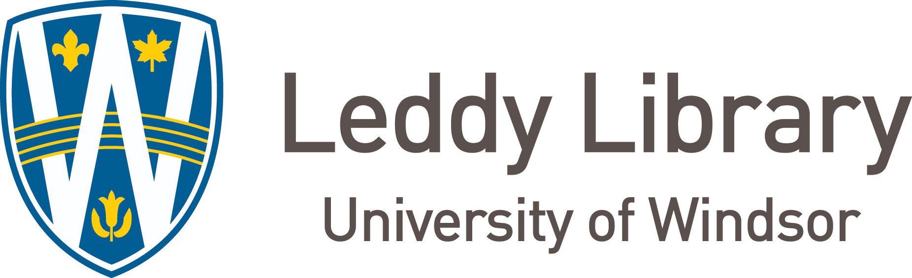 leddy Library University of Windsor with shield crest