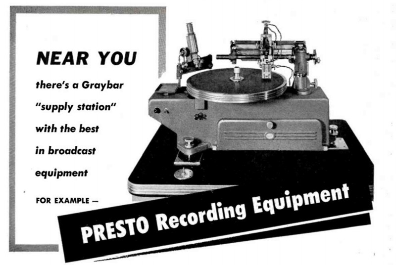 Presto Ads. on recording equipment