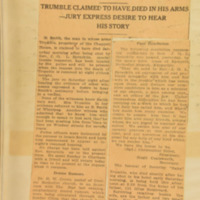 Newspaper Article-- Mrs. Trumble